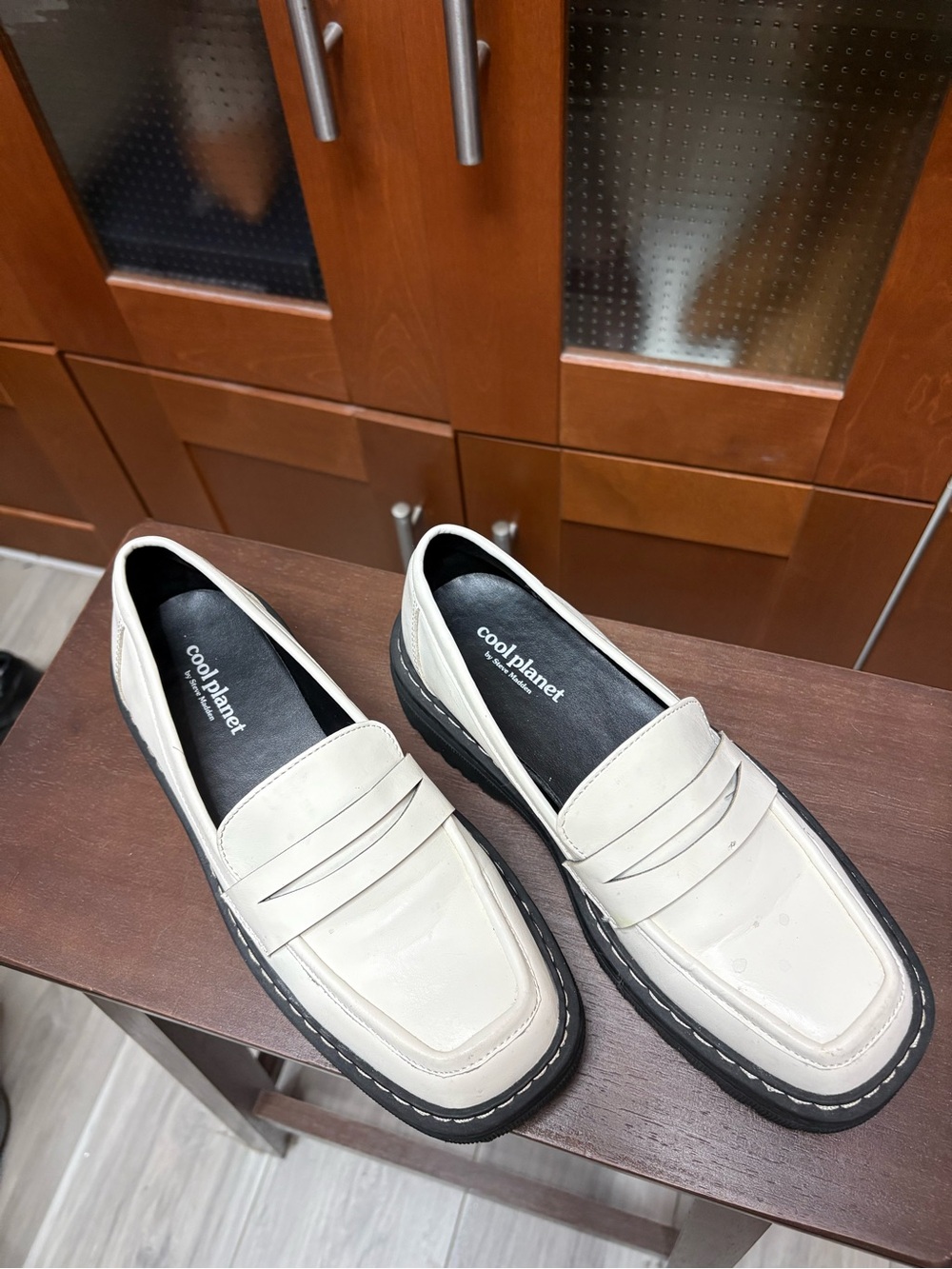 Women’s Cool Planet by Steve Madden White Penny Loafer